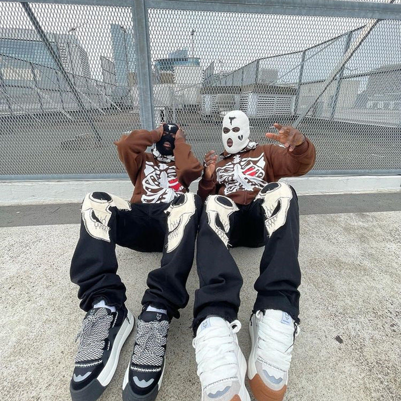Y2K Skeleton Zip Up Jacket