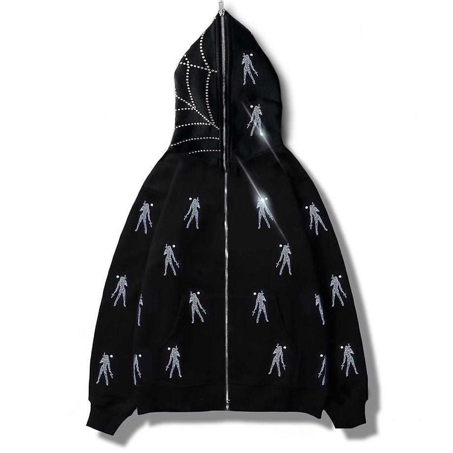Rhinestone Drill Hoodie.