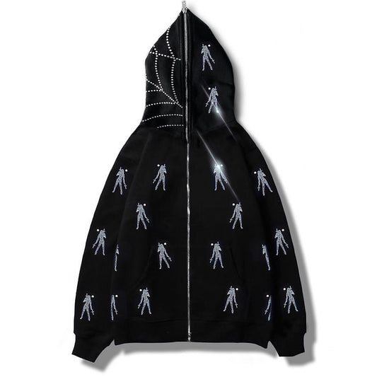 Rhinestone Drill Hoodie.