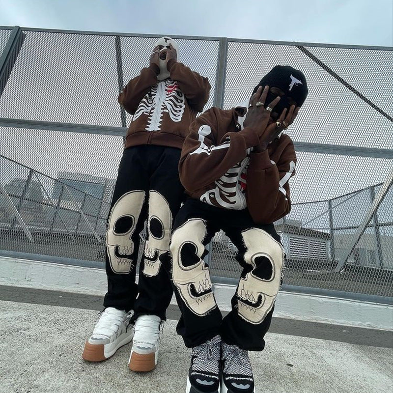 Y2K Skeleton Zip Up Jacket