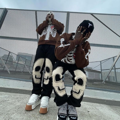 Y2K Skeleton Zip Up Jacket