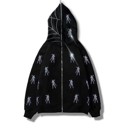 Rhinestone Drill Hoodie.