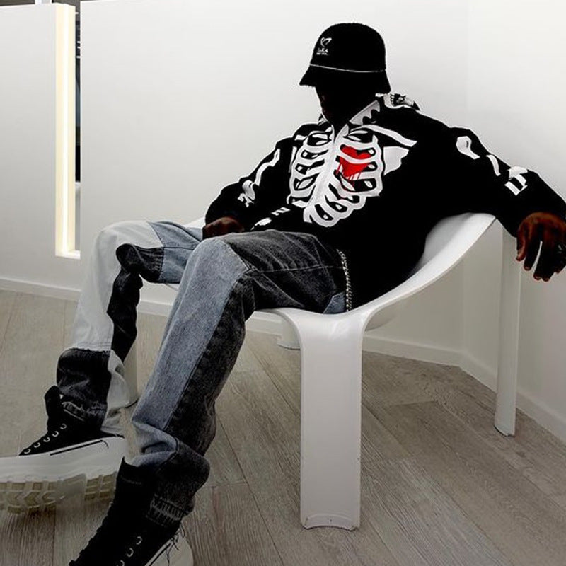Y2K Skeleton Zip Up Jacket